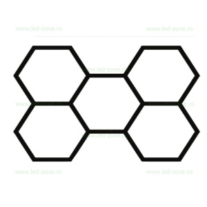 Set 5 Hexagoane LED Honeycomb 192W Tuburi 566mm - Img 4
