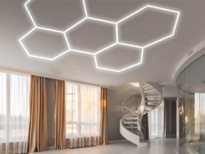 Set 5 Hexagoane LED Honeycomb 200W Tuburi 440mm 3 Trepte Lumina