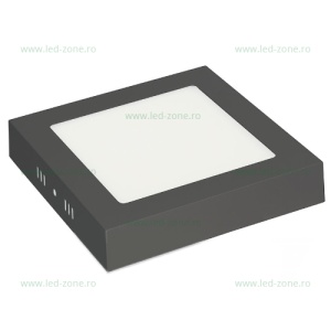 Spot LED 12W Patrat Negru Aplicat