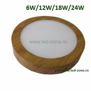 Spot LED 12W Rotund Aplicat Teak