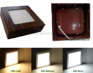 Spot LED 24W Patrat Aplicat Wenge - Img 2