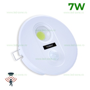 Spot LED 7W COB Rotund Incastrat cu Senzor Miscare