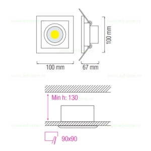 Spot LED 8W COB Mobil Alb - Img 3