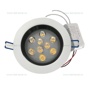 Spot LED 9x1W Rotund Mobil Alb - Negru - Img 3