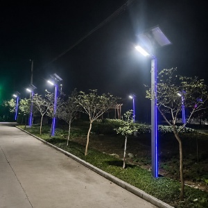 Stalp Iluminat LED 30W + 20W Ornamental Albastru 3M Solar