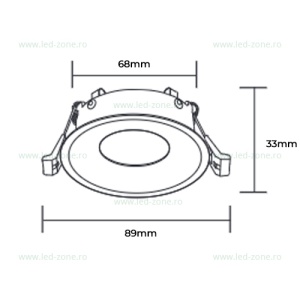 Suport Incastrat 1 Bec Spot LED GU10 Rotund KAKTUS IP65 - Img 4