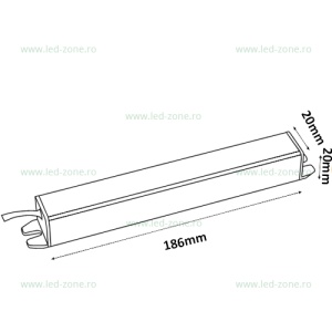 Sursa Alimentare Banda LED 12V 18W IP67 Waterproof Bagheta - Img 2