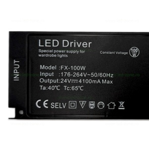 Sursa Slim 24V 100W Pentru Iluminat Banda LED Rafturi cu Senzor - Img 3