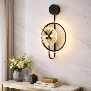 Aplica LED 18W cu Ceas Neagra LZ22106