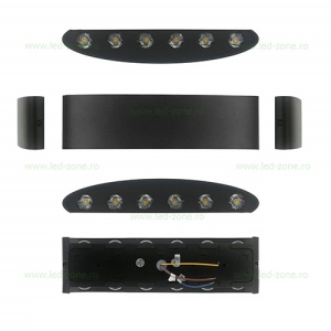 Aplica LED 2x6W Exterior Negru LZ813-12 - Img 4