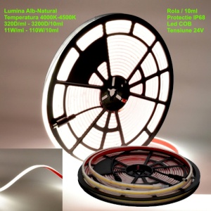 Banda LED COB 320 LED/ML 24V Submersibila IP68 Rola 10m - Img 2