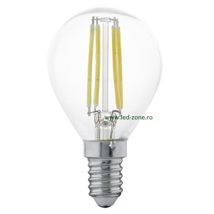 Bec LED E14 4W Filament Glob Clar G45