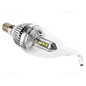 Bec LED E14 4W Flacara Clar Corn - Img 1