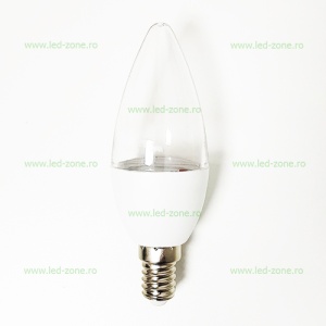 Bec LED E14 7W Lumanare Clar ABS - Img 2