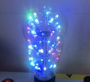 Bec LED E27 3W Para Clar ST64 RGB