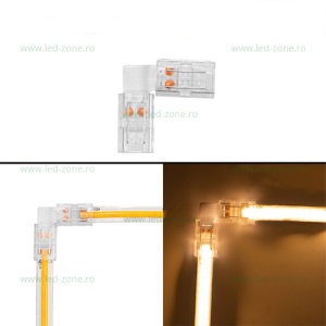 Conector Imbinare 2 Contacte Unghi 90 Banda LED COB 10mm - Img 1
