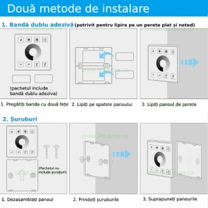 Controller Banda LED Monocrom 30A 360W cu Telecomanda de Perete  - Img 7