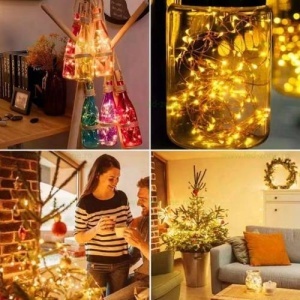 Instalatie Pom 30 Miniled-uri 1 Fir Cupru 3m cu Baterii - Dop Sticla - Img 8