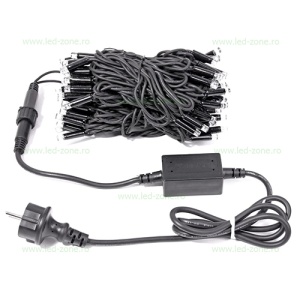 Instalatie Pom Craciun 200 LED-uri Exterior Flash Fir Negru Cauciucat - Img 6