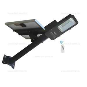 Lampa LED Iluminat Stradal 60W SMD Solara Ovala cu Suport si Telecomanda