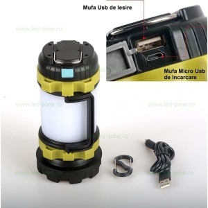Lanterna LED Multifunctionala 100W USB