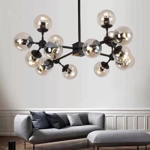 Lustra 12 Socluri E27 Neagra LZ219-12 - Img 4
