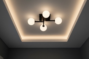 Lustra 4 Socluri E27 Neagra LZ06-4