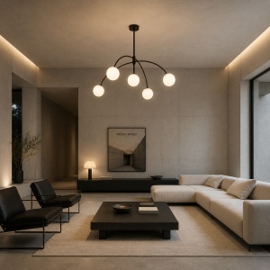 Lustra 5 Socluri E27 Neagra LZ1004-5