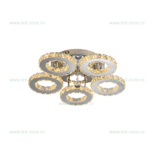 Lustra LED 100W 3 Functii Dimabila cu Telecomanda Cristal LZ8080-5 - Img 4