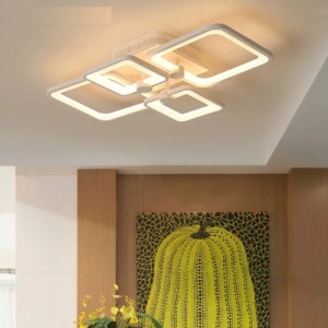 Lustra LED 120W Alba 3 Functii Dimabila cu Telecomanda LZ9925-4