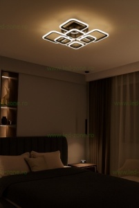 Lustra LED 144W 3 Functii Dimabila Neagra cu Telecomanda LZ5106A/4+4 - Img 2