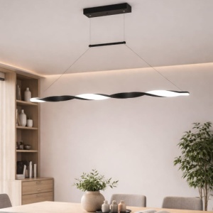 Lustra LED 38W Neagra 3 Functii cu Telecomanda LZ4060