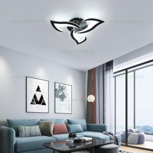 Lustra LED 40W 3 Functii Neagra Dimabila cu Telecomanda LZ16801-3