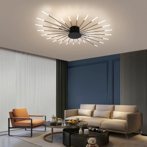 Lustra LED 42W Neagra 3 Functii cu Telecomanda LZ124-42