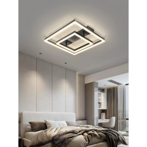 Lustra LED 60W Neagra 3 Functii Dimabila cu Telecomanda sau Telefon LZ9166-400