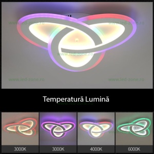Lustra LED 78W 3 Functii RGB Smart Dimabila cu Telecomanda LZ9217-3 - Img 2