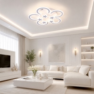 Lustra LED 80W Alba cu Telecomanda LZ135