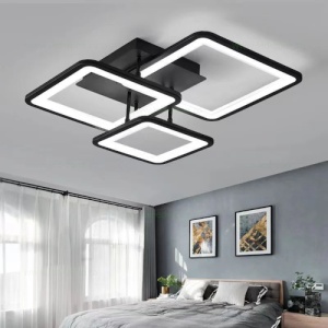 Lustra LED 90W Neagra 3 Functii Dimabila cu Telecomanda LZ131 - Img 2
