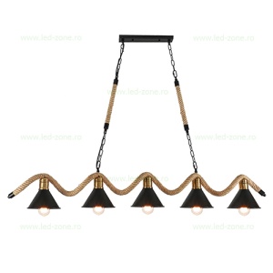 Lustra Rustic Industrial 5 Socluri E27 LZ1080-5 - Img 2