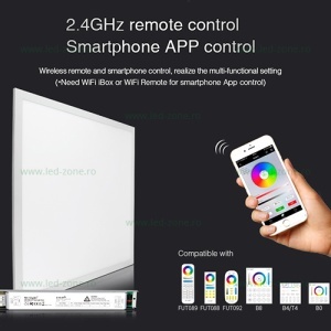 Panou LED 40W 60x60cm Incastrat Alb SMART RGB CCT