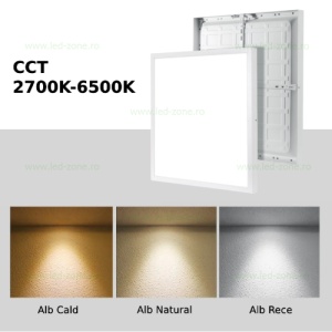 Panou LED 96W 60x60cm Aplicat Alb CCT cu Telecomanda - Img 3