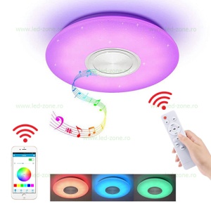 Plafoniera LED 72W RGBW Difuzor Bluetooth Telecomanda