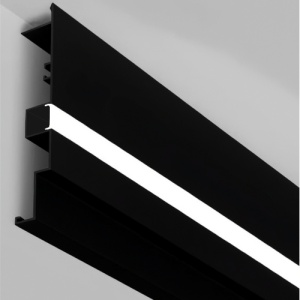 Profil Aluminiu Aplicat Negru Dispersor Alb 2M 17.6MM