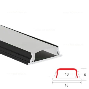 Profil Aluminiu Aplicat Negru Dispersor Alb 2M Flexibil 13MM  - Img 3