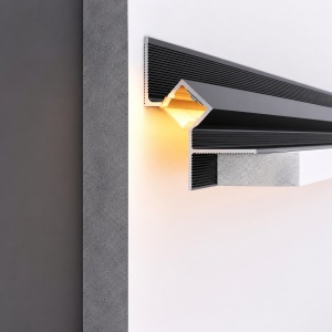 Profil Aluminiu Scafa Negru Dispersor Alb 2m 9.6MM