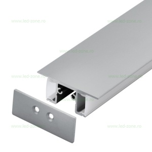 Profil H Aluminiu Aplicat Bidirectional Dispersor Mat 1M 12MM LZ9896 - Img 2