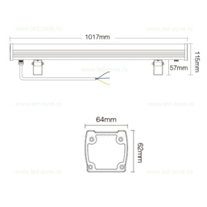 Proiector LED 48W 220V Smart Liniar RGB CCT - Img 6