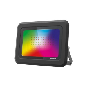 Proiector LED 50W 220V Slim Negru RGB cu Telecomanda