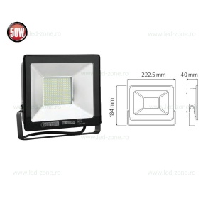Proiector LED 50W Slim Negru PUMA - Img 2