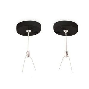 Set 2 Tiranti Suspendare Corp LED 45W Negru 120cm CCT